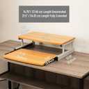 Mind Reader Monitor Stand, Sliding Keyboard Drawer, Laptop, Riser, Office, Wood/Metal, 20"L x 14.75"W x 5.9"H, Brown, Silver