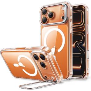 ESR for iPhone 17 Pro Case with Stash Stand, Compatible with MagSafe, Military-Grade Drop Protection Magnetic Phone Case for iPhone 17 Pro, Scratch-Resistant Back Cover, Clear