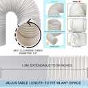 Portable Air Conditioner Window Vent Kit with 5.9 Exhaust Hose Adjustable Portable AC Window Kit for Ducting Universal Portable AC Seal Panel for Horizontal&Vertical Window