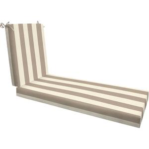 Honeycomb Outdoor Chaise Lounge, 22.5 x 70, Cabana Stripe Tan Chair Cushion for Patio Furniture