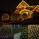 LED Christmas Net Lights Outdoor Christmas Decorations for Bushes,100LED 5ftx5ft Connectable Green Wire Net Christmas Lights for Outdoor indoor Yard Mesh Shrub Tree Decor ,UL Certified(Warm White)
