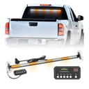 XRIDONSEN 35 inch Traffic Advisor Light Bar 144 LED Amber White Emergency Warning Flashing Safety Interior Windshield strobe lights w/Directional Arrow for Construction Vehicles Snow plow Trucks