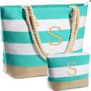 YOOLIFE Beach Bags for Women - Travel Canvas Beach Tote, Pool Waterproof Bag, Travel Essentials, Gifts for Women Birthday (Blue)