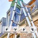 16.5FT Telescoping A Frame Ladder with Anti-Slip Feet, Multi Position Extension Telescopic Ladder with Stabilizers, Foldable Lightweight Collapsible Ladder for Home Indoor Outdoor Rv, 330LBS Capacity
