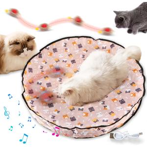 Interactive Cat Toys with Fast Rolling Cat Ball in Pouch, Rechargeable Smart Motion Hunting Toy, Activated Moving Ball Hide and Seek Exercise Game for Indoor Bored Cats Stress Relief