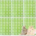 Kathson 6PCS Rabbit Cage Mat Floor Bunny Foot Resting Pads Plastic Cage Mat for Pet Cats Dogs Hamster Rat Chinchilla Guinea Pig and Other Small Animals (Green)