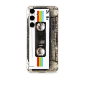 Case for Galaxy S23 FE with Reinforced Corners TPU Soft Bumper Retro Cassette Tape Case Compatible with Samsung Galaxy S23 FE