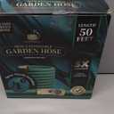 Garden Hose, NON-EXPANDABLE Garden Hose, Super Light Weight Hose, No Burst, 3/4 inch Solid Brass Connectors, 50 Ft, Grassy Green