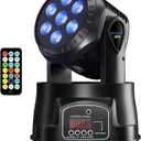 BETOPPER Mini Moving Head DJ Lights, 7 x 8W RGBW Stage Lighting, Remote Control Sound Activated, Wash Light for Parties, Club, Concert, Wedding, 4 Pack