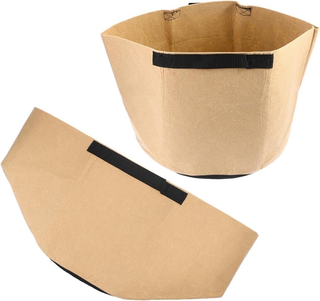 Nursery Plant Grow Bags 10 Gallon Aeration Pots with Handles Non-Woven for Khaki Color (Size 4)