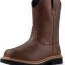 SUREWAY Mens 10 in Soft/Steel Toe Waterproof Wellington Boot,Heavy Duty Pull On Work Boots for Men,Full Grain Leather,Goodyear Welted,Superior Slip Resistant (7)