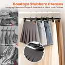 HOUSE DAY Pants & Skirt Hangers - 10 Pack Pants Hangers with Non-Slip Big Clips - Closet Hanger for Shorts, Shirts, Jeans, Slacks, Clothes, Clothing - Durable, Slim & Space Saving, Black - 12 Inch