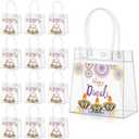 Kolldenn 22 Pcs Happy Diwali Clear PVC Gift Bags with Handle, Rangoli Transparent Totes Bag, Reusable Goodie Treat Holder for Indian Deepavali Party Supplies Diwali Decorations (6.31"x 5.91"x 3.15")