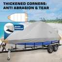 Wake Tower Boat Cover, Wakeboard Tower Boat Cover - 900D Marine Heavy Duty Waterproof Boat Cover, Fits Fits V Hull Runabout Ski-Boats, 23-25ft, Gray