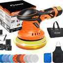 Saker Cordless Buffer Polisher, 6 Inch Fast Charging Portable Car Polishing Kit with 2PCS 12V 2000mAh Batteries, Polisher for Car Detailing Polishing Waxing