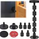 BOXOB 4pcs Adjustable Threaded Bed Frame Anti-Shake Tool, Upgraded Headboard Stoppers Bumper with Pads Easy Installation Wall Frame Stabilizers for Beds Cabinets Sofas (Black)