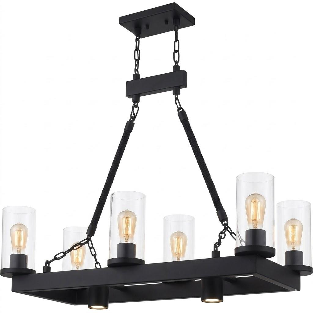 Livex Lighting 41066-07 Linear Chandelier, Bulbs Not Included (Black)