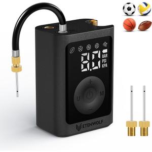 ETENWOLF P300 Plus Ball Pump, Electric Basketball Pump Inflation and Deflation, with 3200 mAh Rechargeable Battery, Air Pump for All Sports Balls