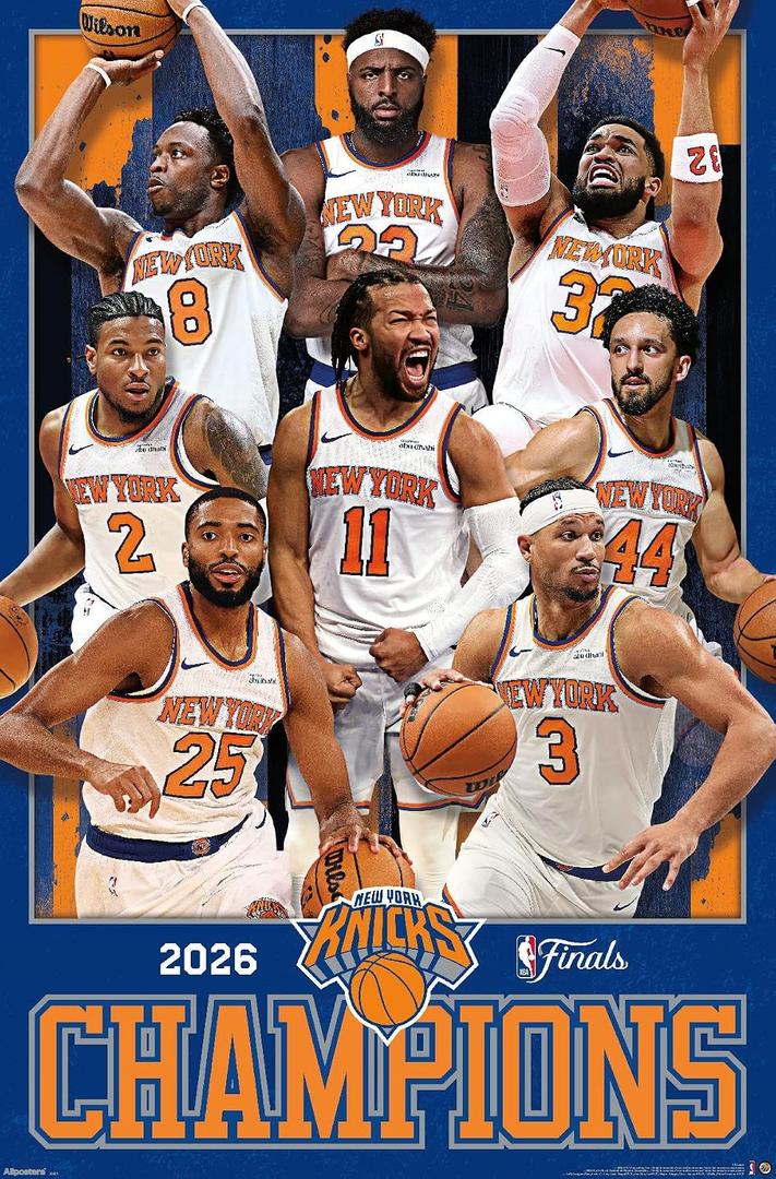 NBA New York Knicks - 2026 NBA Finals Champions Wall Poster, 34L" x 22.4W", Premium Unframed Version