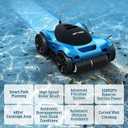 MT-VIKI H8 Cordless Robotic Pool Cleaner, Pool Vacuum Robot with 480 Min Runtime, Wall & Waterline Cleaning, App & Remote Control
