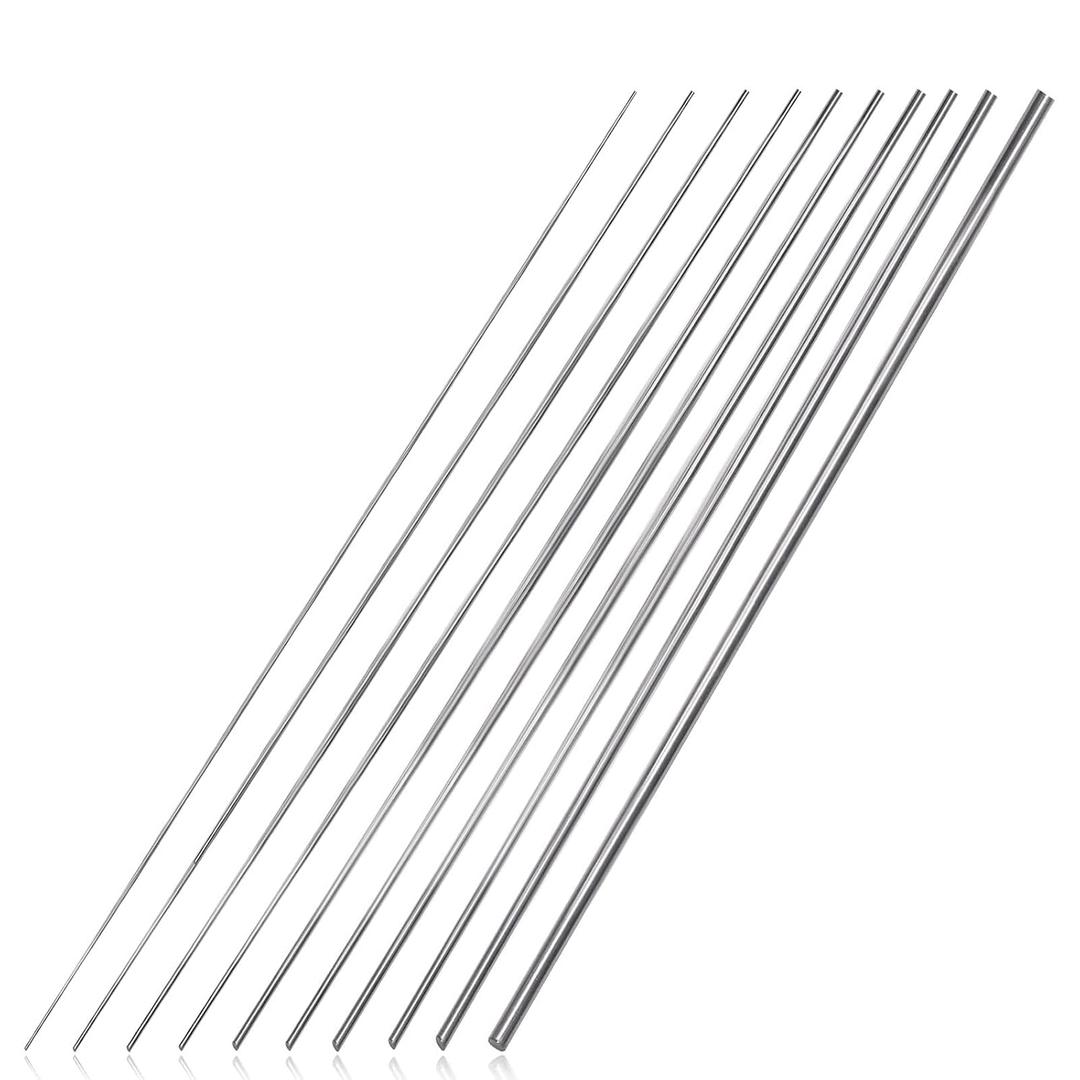 156pcs 40cm Lengh Straight Stainless Steel Spring Wire Assortment Kit, 13 Different Full Hard Steel Wire Diameter 0.2mm 0.3mm 0.4mm 0.5mm 0.6mm 0.8mm 1mm 1.2mm 1.4mm 1.6mm 1.8mm 2mm 3mm