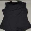 PUMIEY Women's Mock Turtle Neck Sleeveless Bodysuit Sexy Tank Tops Sharp Collection (01 Jet Black, Small)