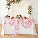 Beige Red Cheesecloth Table Runner 10FT Sheer Chiffon Mesh Runner, 29 x 120 Inch
