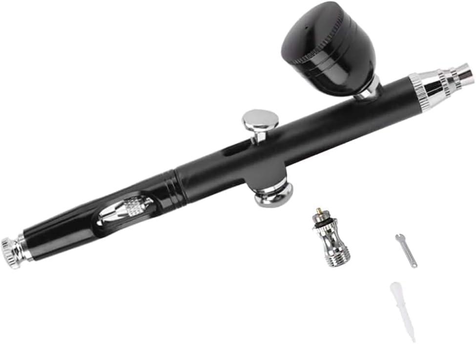 Airbrush Kit, Dual Action Gravity Feed Airbrush Gun with 0.3mm Nozzle - Precision Paint Sprayer Set for Model Painting, Cake Decorating, Nail Art, Makeup, Shoes & Crafts (Black)