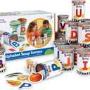Learning Resources Alphabet Soup Sorters - 208 Pieces, Ages 3+, Early Phonics Manipulatives, ABCs, Alphabet Awareness & Recognition, Alphabet Soup Games
