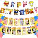 Classic Winniee Baby Shower Birthday Party Decorations, Bear12 Monthly Milestone Photo Banner Baby First Year Down Winnie Bear Theme Banner Party Supplies for Girl Boy Theme Party