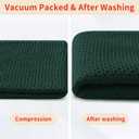 Homaxy 100% Cotton Waffle Weave Kitchen Dish Cloths, Ultra Soft Absorbent Quick Drying Dish Towels, 12 x 12 Inches, 6-Pack, Blackish Green