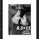 An&He 8.5x11 inch Picture Frame, Black Simple Photo Frame for Decorative Artwork, Suitable for Tabletop, Desk, Bookshelf and Wall Display, Photo Gallery Decor