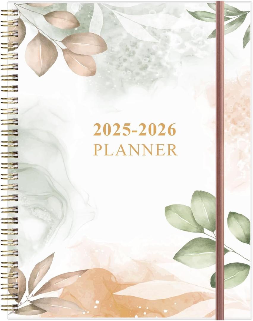 2026-2027 Planner - Weekly & Monthly Planner from January 2026 - June 2027, Planner 2026-2027 with Elastic Closure, Inner Pocket, 8.5" x 11", Rose Leaf