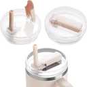 2Pack 40oz Tumbler Lid Replacement suit for Stanley Quencher cup, Flip Straw Spill Proof Leak Resistant Straw Cover, Dishwasher Safe Stanley Cup Accessories(2 Rose Quartz)