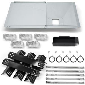 Criditpid Grill Replacement Parts for Nexgrill 720-0882A 720-0925P 720-0925 720-0896 720-0896B 720-0896E, Grease Tray, Burner Tubes, Ignitors, Heat Plates Kit for Nexgrill 5 Burner 720-0882A Grill