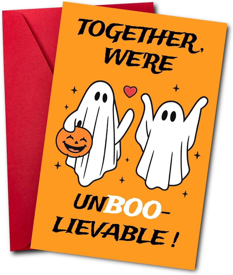 3 x 2025 Funny Halloween Wedding/Engagement Card for Couples, Romantic Gifts for Men Women Valentines Day Card for Him Her (HW02)