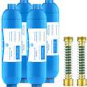 BELVITA RV Inline Marine Water Filter, Reduces Chlorine, Bad Taste, Odor for RVs,NSF Certified with Flexible Hose Protector (Pack of 4)