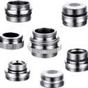 Hotop 7 Pieces Faucet Adapter Kit, Brass Aerator Male/Female Faucet Adapter to Connect Garden Hose, Standard Hose via Diverter