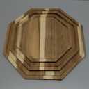 Sabary 3 Pieces Acacia Wood Serving Tray Wooden Octagon Bread Fruit Platter Large Decorative Plates Charcuterie Cheese Platter Board Vegetable Food Dish for Salad Pizza Cupcakes(12", 10", 8")