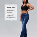 roswear Women's Trendy Stretchy Flare Jeans Mid Rise Bootcut Curvy Denim Pants (L)