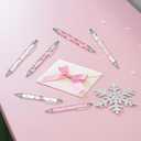 VorkiVecKi Pink Christmas Pens Gifts - 24 Pcs Cute Retractable Ballpoint Pen Black Ink Smooth Writing Fine Bulk Xmas Santa Tree Party Favors for Women Office Supplies