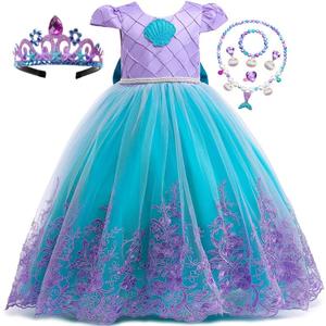 Girls Mermaid Princess Dress Kids Mermaid Costume Dress up for Ariel, 4-5 yrs