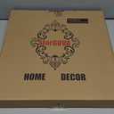 Round White Decorative Serving Tray with Handles, 13 Versatile Ottoman Tray for Coffee Table, Entertaining, Outdoor Patio, Living Room