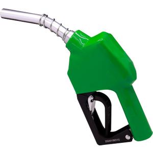 Green 3/4" NPT Automatic Fuel Nozzle Auto Shut Off Nozzle Gas Pump Nozzle Max Flow Rate 16 GPM With 3-Notch Hold Open Clip13/16"Spout Used for Gasoline Oil, Kerosene Biodiesel