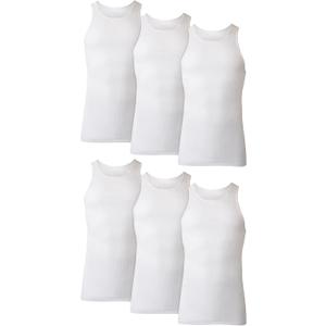 Hanes Men's Tank Undershirt Pack, Cotton Tank Undershirt, Moisture-Wicking, Breathable, White or Grey/Black, Multi-Pack (M)