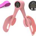 Thigh Trainer, 360° Adjustable Pelvic Floor Muscle Trainer with LED Display, Inner Thigh Exerciser with 20LB Resistance Band for Women, Home Fitness Equipment for Hip, Leg, Arm (Pink)