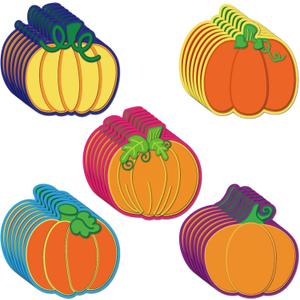 Zonon 80 Pieces Pumpkin Cutouts Classroom Decoration Pumpkin Cutouts with Glue Points for Bulletin Board Classroom School Fall Theme Thanksgiving Party, 5.9 x 5.9 Inch