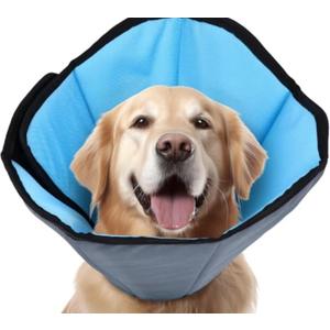 ipetstation Dog Cone Collar for Dogs After Surgery Extra Long, Adjustable Comfy Dog Elizabethan Pet Collar Cone for Large Dogs Anti-Lick Protective Wound, M