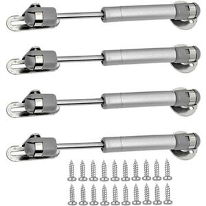 60N/13.2 lb Gas Strut Cabinet Hinge Safety Lift Support, Soft Open & Down Lid Support & Buffer Telescopic Cabinet Door Glue Head Gas Spring Supports 6 inch Length (4 Pack)