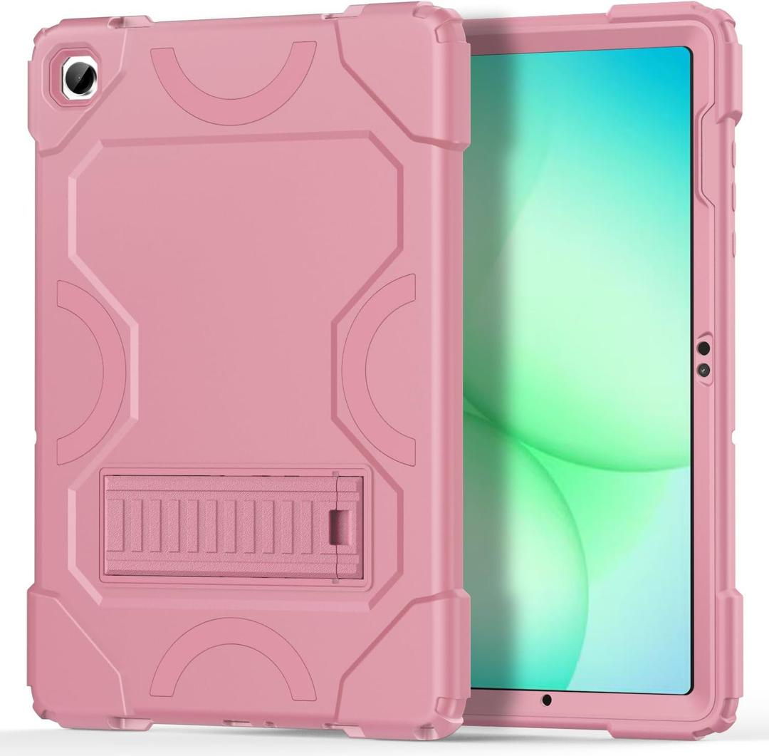 Case for Samsung Galaxy Tab A11 Plus 2026/ Tab A9 Plus 2023 11 inch, Military Grade Shockproof Protective Cover with Built-in Kickstand for A11+/ A9+ 11" Tablet, Rose Gold